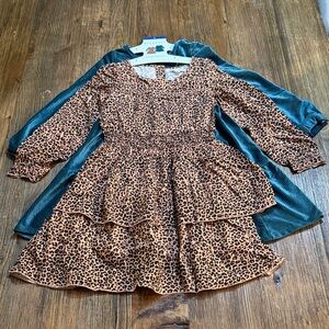 Biscotti Leopard and Teal Dress Set of 2